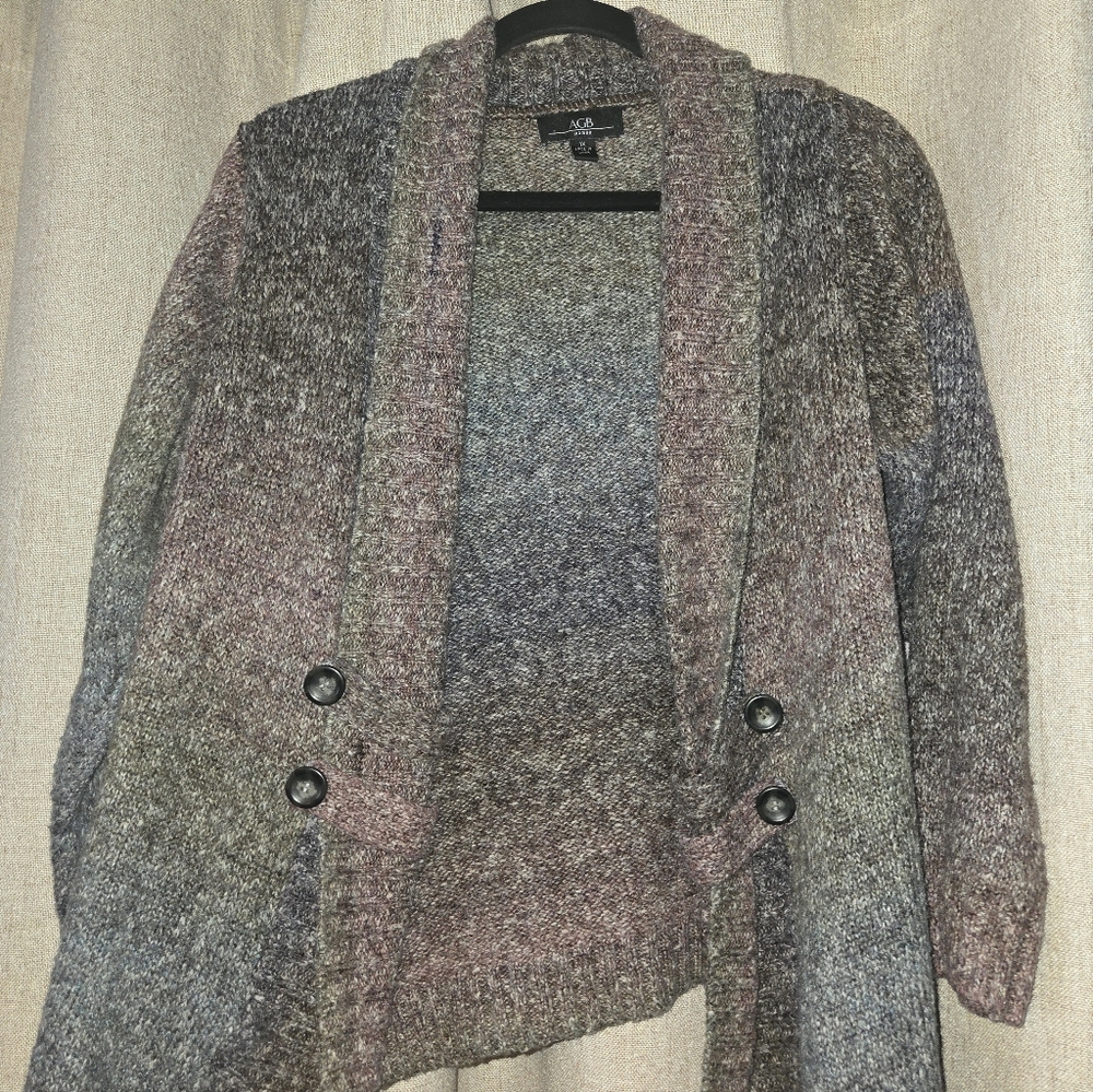 AGB Women's Multicolor Knit Cardigan